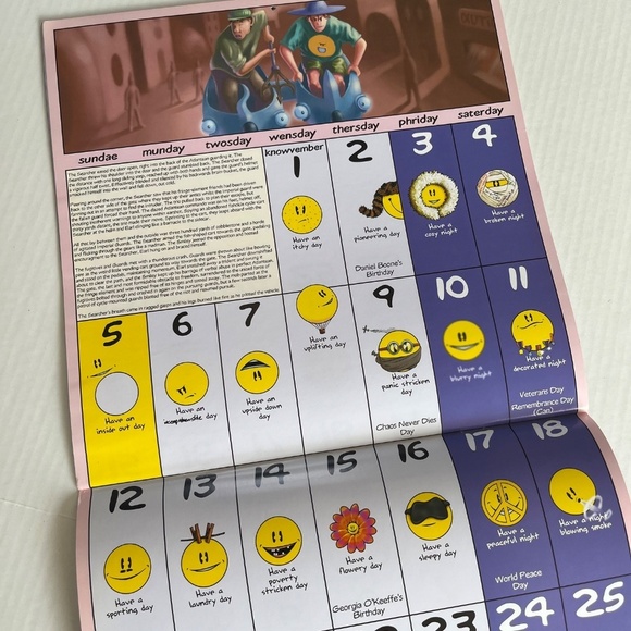 Have a Day Retro 2006 Smiley Faces Collection Wall Art 12 Month Calendar Sealed. - Picture 9 of 11